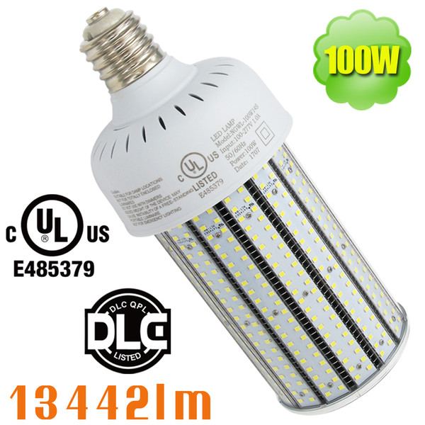 400W ED28 Mercury Vapor HID Replacement 100W LED Corn Bulb Mogul Base Street Lights Crystal 5000K White Pc Cover Parking Lot Corn Bulb