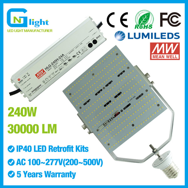 240w led shoebox retrofit kits 30000lm replace 1000watt metal halide parking lot basketball court lighting cool white street lamp