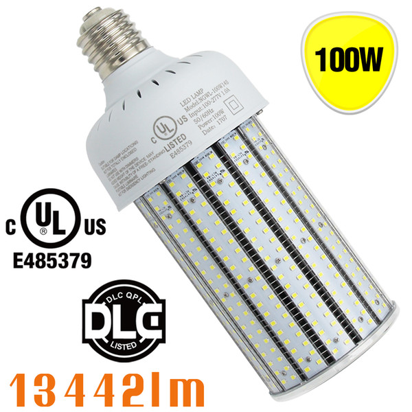 100Watt LED Warehouse Light PC Cover 5000K Daylight 360 Degree High Bay Corn Bulb Dustfree UL DLC approved