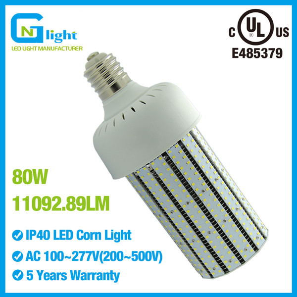 UL 80w LED corn bulb lights 300w halogen bulb replacement lamps mogul base led retrofit outdoor parking lot street light