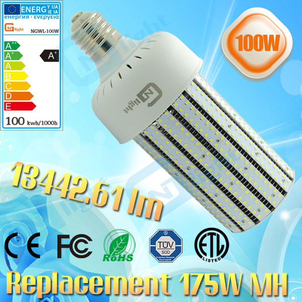 E39 E40 mogul base metal halide 400 watt replacement 100w high bay light bulb 360 degree parking lot LED AC90~277V