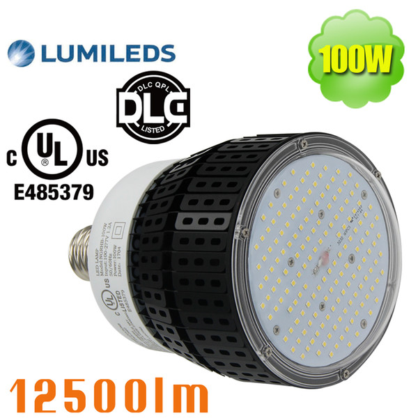 UL DLC LED Corn Warehouse Lamp 100W (400W Metal Halide/HPS Replacement) E39 Mogul Screw Base 5700K Cold White High Bay Fixture Light