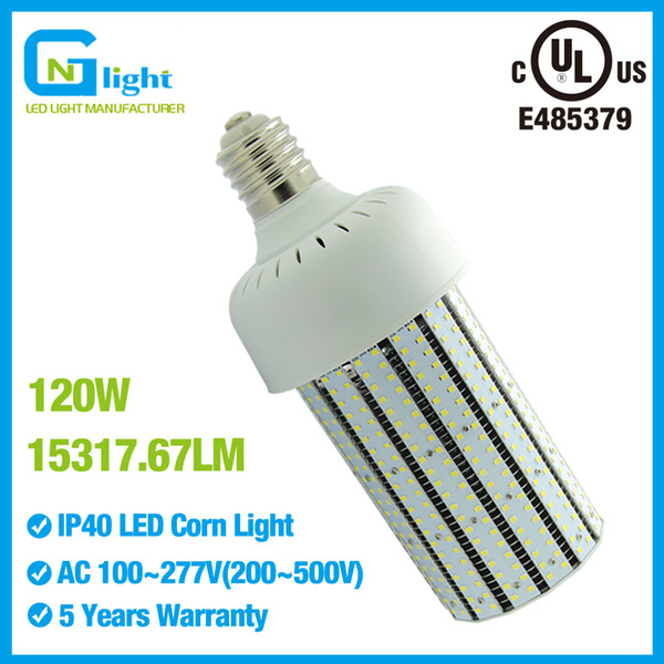 120W LED Corn Bulb 15317 Lumens 5000K Pure White Large Mogul E39 Base AC100-277V Replacement for 400W Metal Halide Bulb