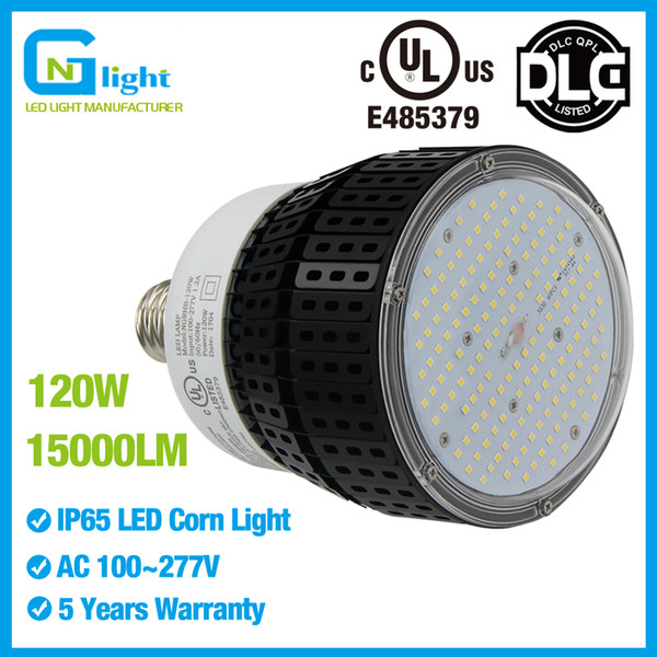 250W CFL Equivalent E39 Mogul 120 Watt LED High Bay Retrofit Bulb 180 Degree Beam 5700K Cool White Workshop Corn Lighting