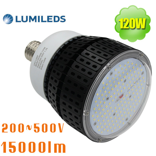 347V 480V LED Corn Cob Bulb Light 120W Replace 400W Metal Halide E39 Mogul Base Warehouse High Bay Light Retrofit