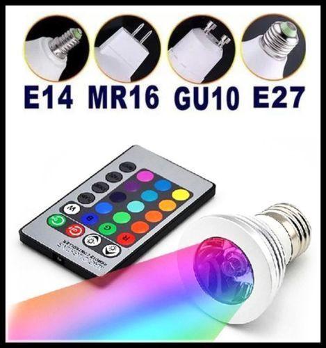 RGB 3W LED Spotlight Downlight Ceiling Lamp Bulb IR Remote E14 GU10 E27 MR16