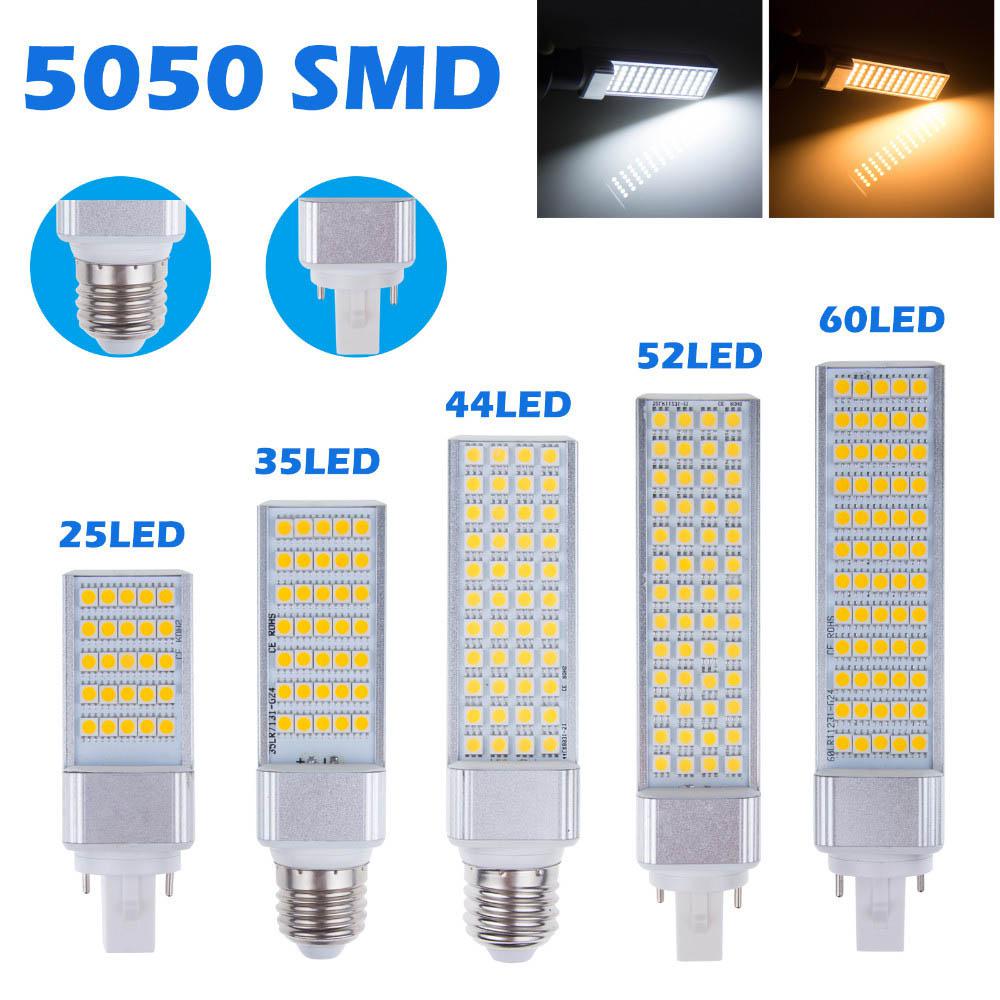 X30 E27 G24 G23 Horizontal Plug lights led corn bulb SMD 5050 180 degeree AC 85-265V 6W 7W 9W 10W 12W 14W 15W 60 LEDs led lighting By DHL