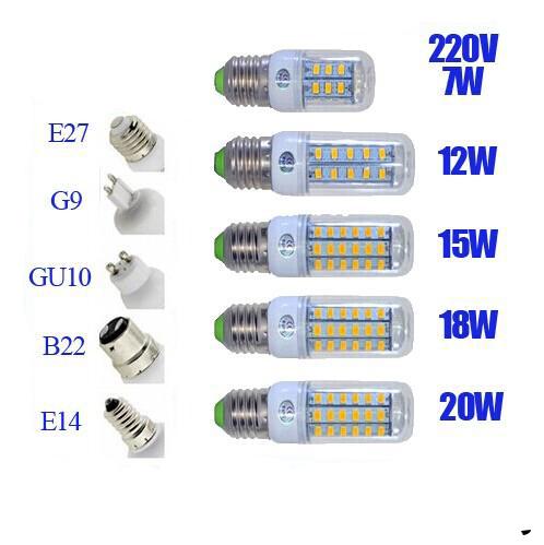 DHL High quality ultra bright Led bulb E27 E14 B22 G9 110V-240V SMD 5730 chip 360beam angle led corn light lamp lighting X100