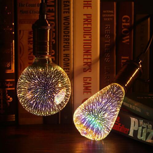 Led Light Bulb 3D Decoration Bulb E27 6W 110-220V Holiday Lights ST64 G95 G80 G125 A60 Novelty ChristmasLamp Lamparas