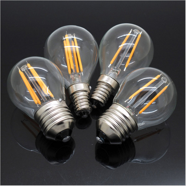 4W Dimmable Edison Style Antique LED Filament Globe Light Bulb Soft White 400LM E12/E27 G45 Clear Glass Shape 40W Incandescent Equivalent