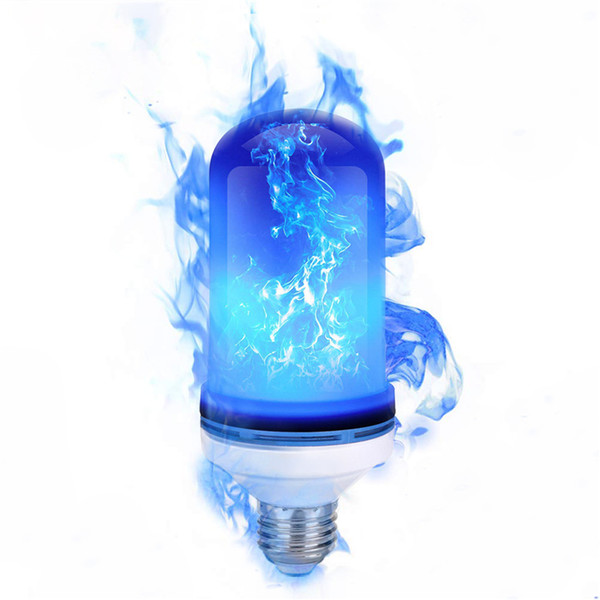 E27 LED Flame Effect Fire Light Bulb Flickering Emulation Light 3 Modes LED Blue Flame Lamp For Halloween Christmas Decoration