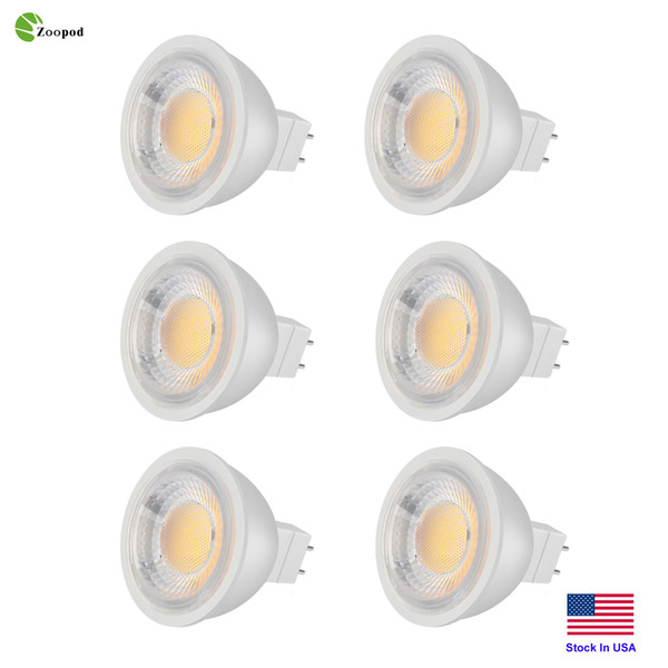 Zoopod 6 Pcs MR16 LED Light Bulbs,Non-Dimmable 3000K Warm White, 40 Degree, AC/DC 12V, 3W, 30W GU5.3 Halogen Bulb Equivalent