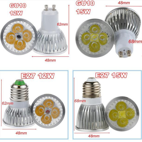 Free shipping High power CREE Led Lamp 9W 12W 15W Dimmable GU10 MR16 E27 Led spot Light Spotlight led bulb downlight lighting