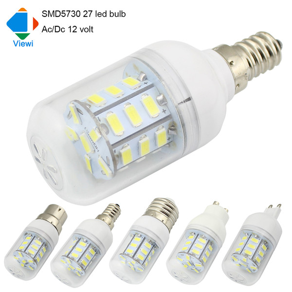 5X led light bulbs 12 volt E27 E12 E14 B22 GU10 G9 Ac/Dc 12v bulb lamp 5630smd 27leds energy saving solar lighting