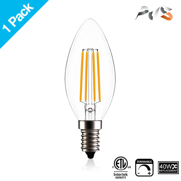 PJS Dimmable C35 LED Filament light E14 E12 Candle Bulb Lamp AC110V 220V 4W 2300K 2700K 4000K Edison Bulb Glass Crystal Chandeliers