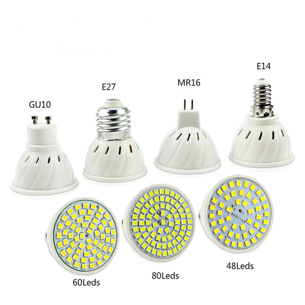 E27 E14 MR16 GU10 Lampada LED Bulb 110V 220V Bombillas LED Lamp Spotlight 48 60 80 LED 2835 Spot cfl Grow Plant Light