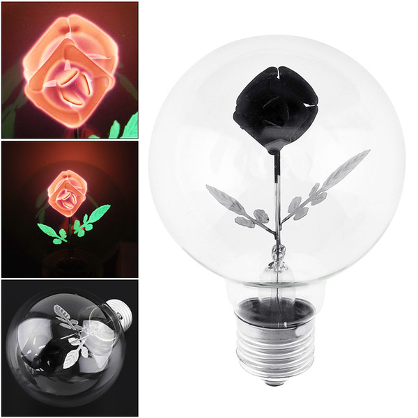 G80 2W E27 220V Dazzle Color Flame Bubble - Rose Led Light Bulb 3D Decoration with 360 Degree Luminescence Angle LEG_412