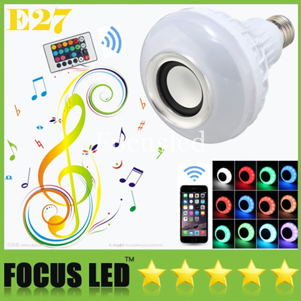 Hot Seller LED RGB Color Bulbs Lights Lamps E27 Smart Speaker Wireless Bluetooth Remote Control Music Audio Speaker Suit for iphone