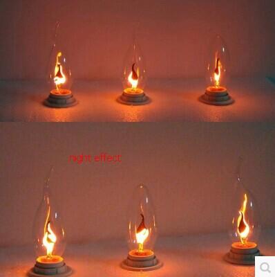 E14 3w led candle light bulbs 85-265v flame blinking effect