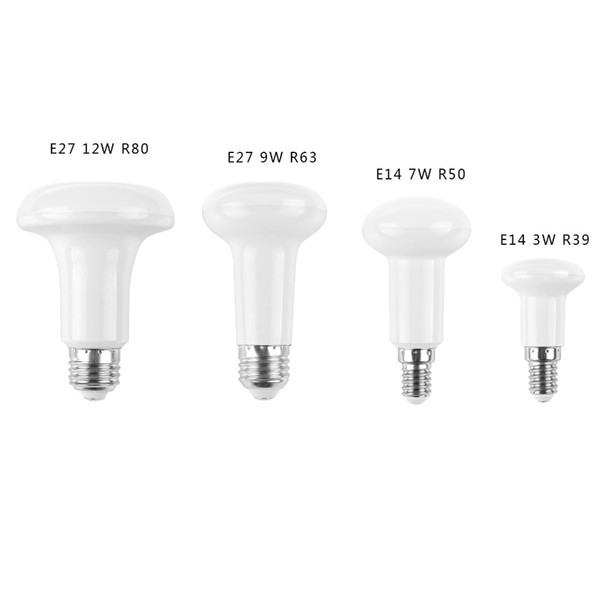 10Pcs/Lot Led Bulb R39 R50 R63 R80 5W 7W/ 9W/12W E27/E14 Umbrella LED Bulb Cool White/Warm White AC85~265V SpotLight For Home