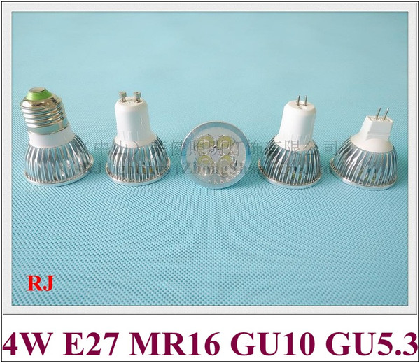 new aluminum LED spotlight spot light 4 led 4W LED bulb E27 / GU10 / GU5.3(MR16) AC85-265V input CE ROHS high bright