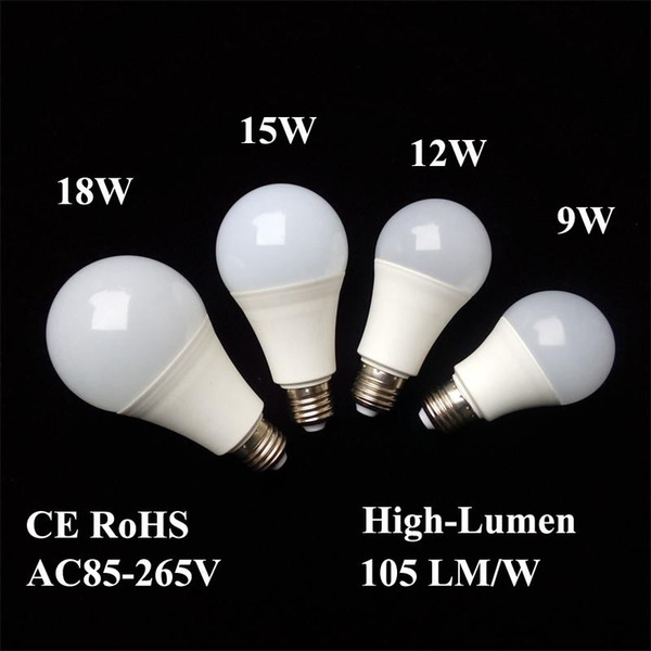 LED Bulbs E26 E27 B22 Lamps Energy-saving Light Global Bulb 9W 12W 15W 18W 110V 220V 240V Epistar SMD2835 Smart IC Real Power High Brightnes