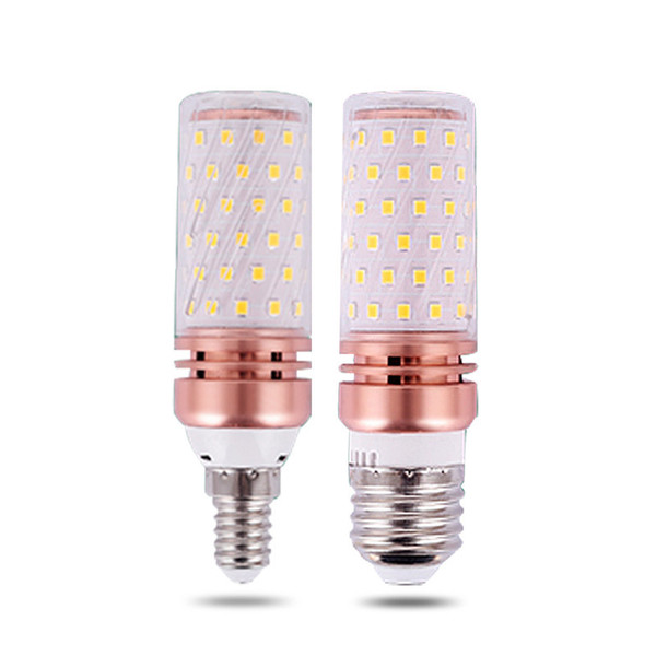 SMD2835 E14 / E27 LED Corn Light Bulbs Lamp 8W 12W 16W Christmas White Transparent Lampshade Three Colors Led Bulb Lampada Led