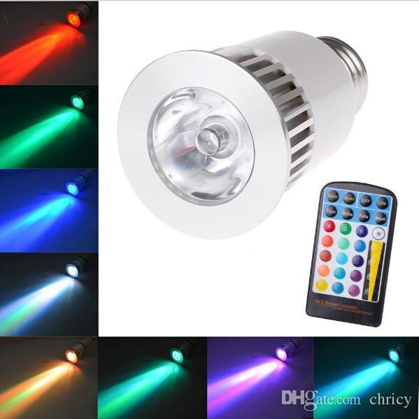 5W RGB led light bulbs E27 spotlights With IR Remote Controller AC85-265V 500LM 4 Modes Color Change Spot Light For Decoration led colorful