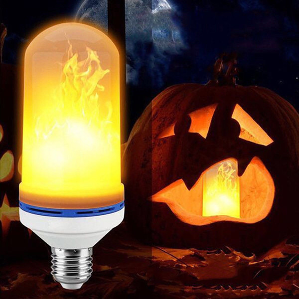 E27 8W Flame Effect LED Burn Corn Light Flicker Flame Lamp Bulb Fire Effect Christmas Festival Party Decor