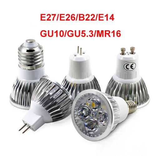 High quality real power Cree Led Light Bulbs E27 E26 B22 MR16 3W 4W 5W E14 GU5.3 GU10 Led Spot downlight lamps