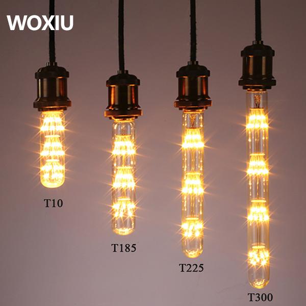 WOXIU T10 T185 T300 Tubular Edison Led filament Bulb glass material Vintage Retro 4W 8W 110V-240V E27 2200K Warm yellow decor for Cafe home