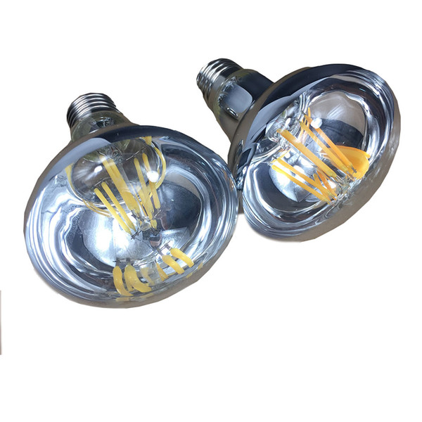 No Flicker Classic Glass R80 LED Reflector Spotlight 2W 4W 6W Aluminum Plated Finish Finament Bulb 8W 800lm