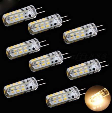 500PCS lot G4 2W 24 SMD 3014 Led Bulbs Chandelier Crystallights DC 12V Non-polar Warm White Cool White utop2012