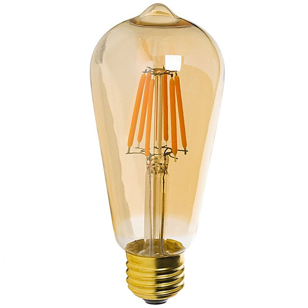 Edison ST64 Style, 6W ,Gold LED Filament bulb,E27 E26 Base,110/220V AC,decorative filament bulbs lampada led lamp bulb light