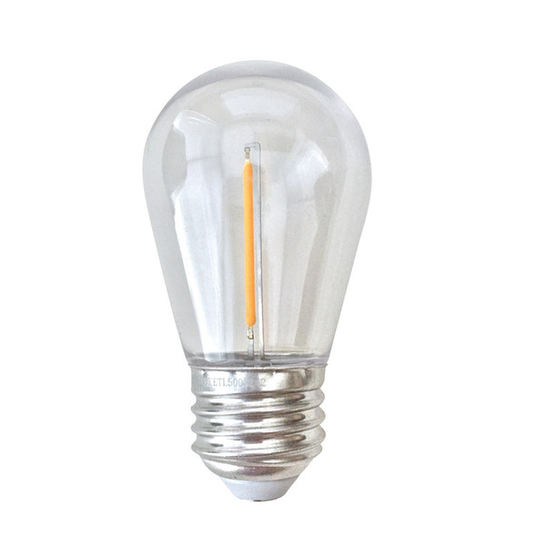 LED Filament Decorative Light Bulb 120V 1W S14 2200K E26 Warm White Clear Finish ETL