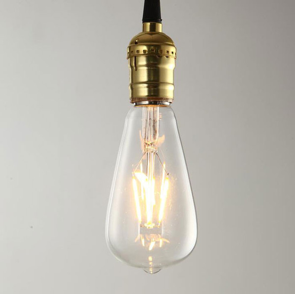 220V 240V 2300K 4W LED Filament Bulb Retro Vintage Edison Led bulbs clear Glass gold tint Light Bulb LED hanging lamp bulbs