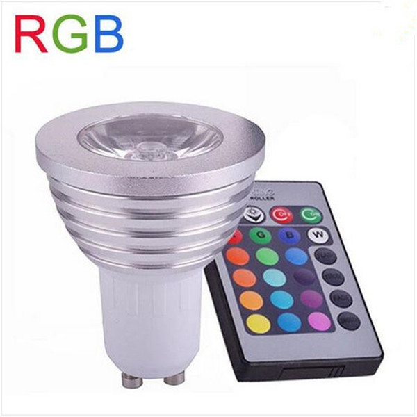 2016 Hot Sell NEW LED RGB Lamp 4W GU10 110V 220V RGB LED Bulb Light High Power RGB LED Spotlight 16 Colors Changeable +IR Remote Controller