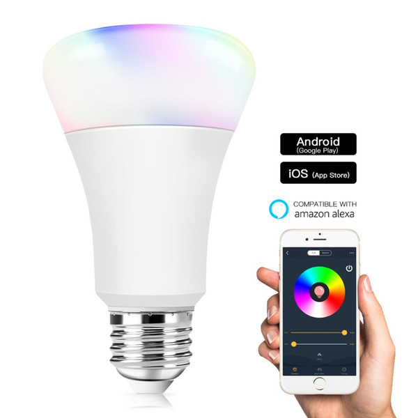 The new smart phone remote-controlled light bulb supports amazon alexa wifi bulb smart Life APP E27 E26 B22 energy saving bulb lamp spotlig.