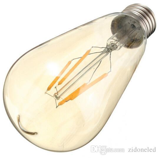 E27 ST64 edison led filament bulbs Vintage Retro COB LED Filament Light Bulb Lamp 2W/4W/6W8W Warm White 85-265V led light bulbs