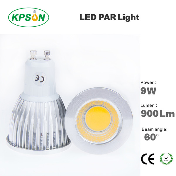 20pcs/lot High Power Led Light Bulbs Epistar COB chip E27 GU10 MR16 9W Dimmable Led Spot lights led downlight lamps replace 55-65W Halogen