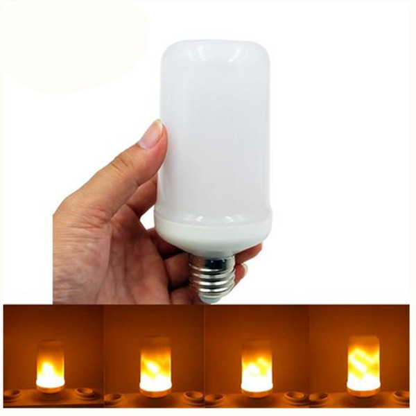 Free ship dynamic Flame Effect LED Corn light Bulb Lamp 2models 85V-265V E27 Simulation Fire Burning Flicker Replace Gas Lantern Decoratio