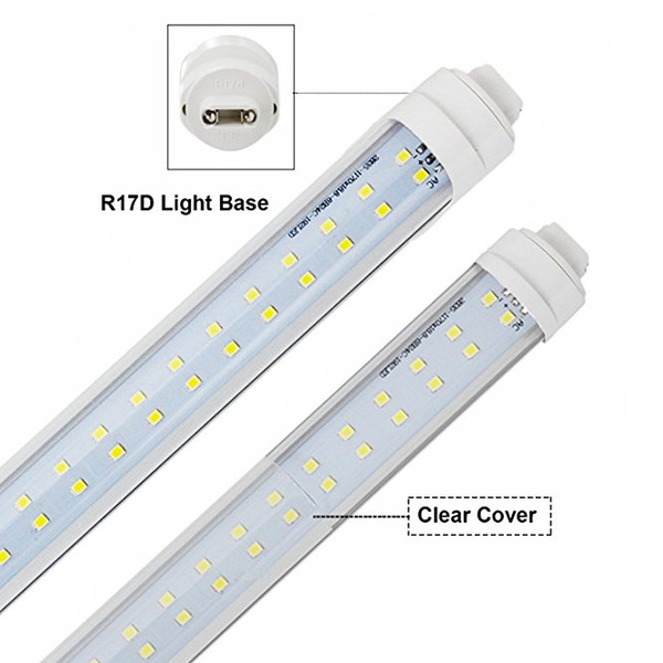 T8 8ft R17D end cap doubble row/line 384pcs 65W LED Tube Lights LED Tubes Light Repalcement Fluorescent Tube Lamp 2400MM SMD2835 light Bulb