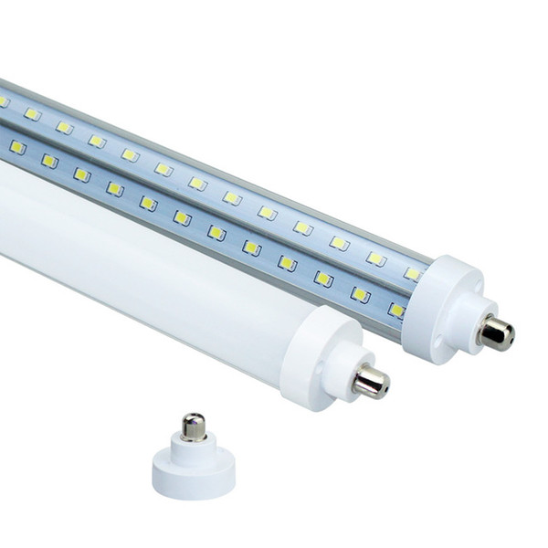 Unique 25pcs FA8 Single Pin LED T8 Tube Light 2.4m LED Bulb SMD2835 Fluorescent Lights Milky\Clear Cove 8ft 65W 2400mm120lm/w thick aluminum