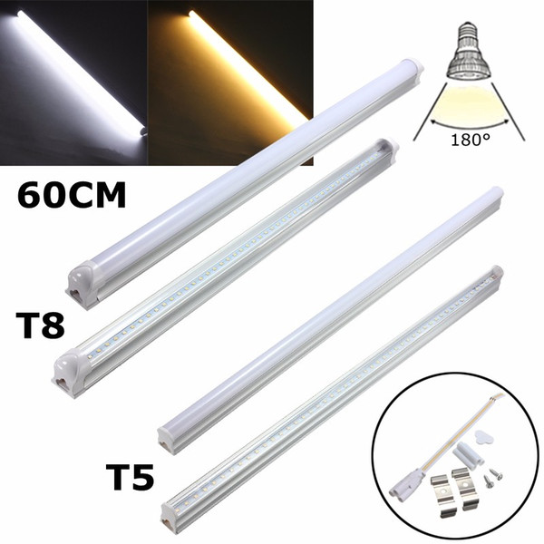 LED Light Tube Bulb 4.8W 9W T5 T8 G13 2835SMD Lamp Tube Fluorescent Light Warm Soft White Lighting 30cm 60cm AC85-265V