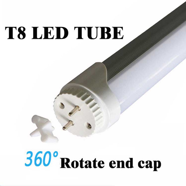 360 degree Rotable end cap 4ft T8 LED Tube 18W G13 LED Tubes Light Repalcement Fluorescent Tube Lamp 1200MM SMD2835 LED Lighting Bulb lights