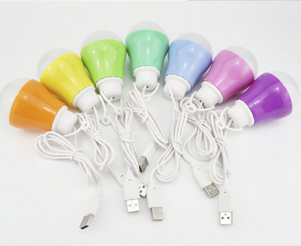 wholesales !! Factory supply for promotion with a 5w usb 5v led lamps mixed color led bulb saving use for camping or indoor free shipping