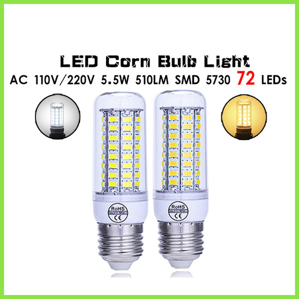 E27 E14 LED Lamp 220V 110V USA Market Smart IC LED Bulb SMD5730 LED Corn Light 24/36/48/56/ 69/81/89Leds for Home Decoration Indoor Lighting