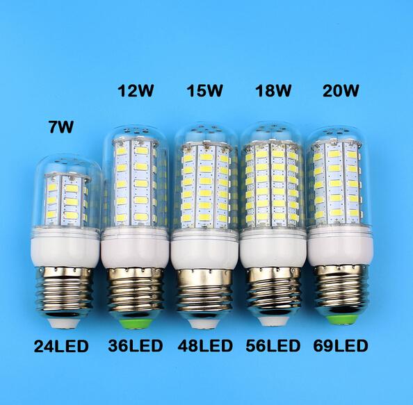 E27 GU10 B22 E14 G9 Led Lamps SMD 5730 7W 12W 15W 18W 220V 110V LED Corn Led Bulb Christmas Chandelier Candle Lighting