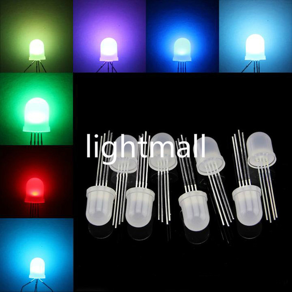 High Quality 10~1000PCS PL9823 F5 5mm F8 8mm Round RGB LED P9823 chipset inside Full color Frosted LED Chips free shipping