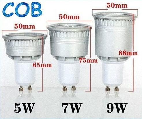 2014 New Arrival COB 5W 7W 9W GU10 Led Spotlights 550/660/770 lumens E27 E26 GU5.3 MR16 Dimmable Led Bulbs Lights Cool/Warm Whtie 110-240V